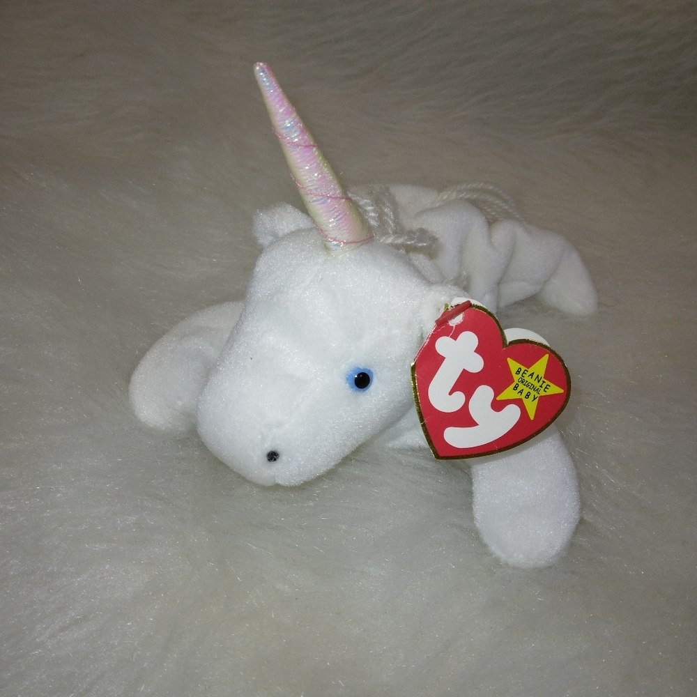 Ty Beanie Baby, 1994 Mystic Unicorn, eat tag and seam tag intact